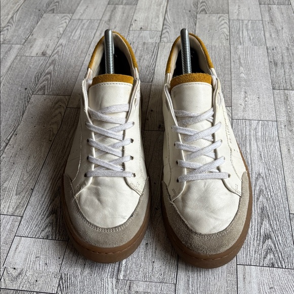 Sam Edelman Josi Sneakers White cream Gold Leather‎ tailgate shoes women’s 9 - Picture 4 of 9